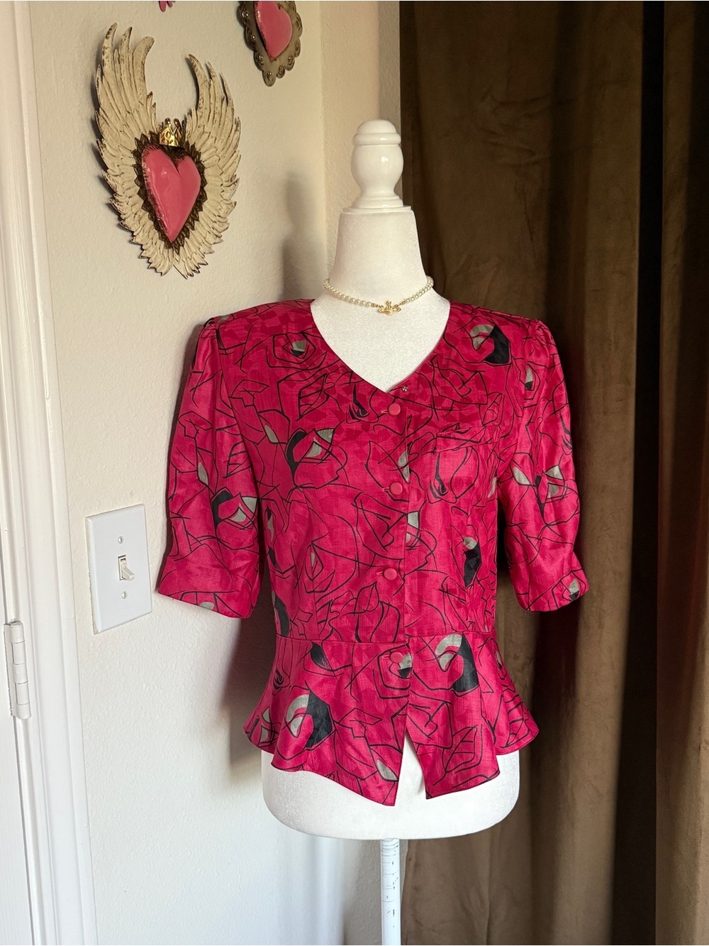 Vintage Pierre Balmain 1980’s Floral Women's Top